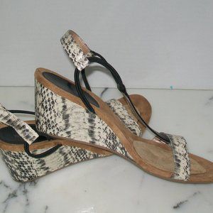 Style&co. T Strap Wedge Sandals Snake Print 9